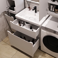 Style Line Мебель для ванной Марелла 70 Люкс Plus антискрейтч белая матовая – фотография-4